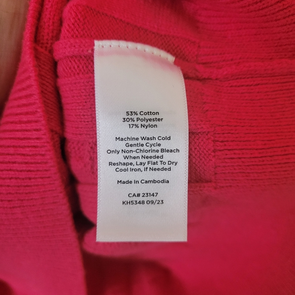 Talbots Pink Cable-Knit Polo Sweater - Picture 5 of 7